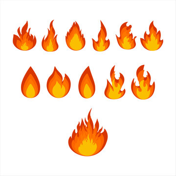 Vector flame icons set