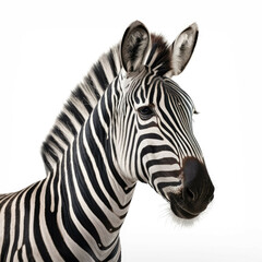 Obraz na płótnie Canvas Zebra isolated on white background - Generative AI