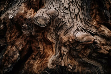 Fototapeta na wymiar A closeup of a tree trunk with its rough, textured bark - Generative AI