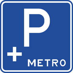 Obraz premium Indoor Parking, For Those Who Benefit From The Subway (P-3g), Traffic Sign
