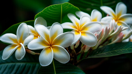 Beautiful Frangipani Flower Design Generative