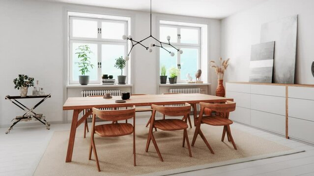 Modern Scandinavian Dining Room Interior
