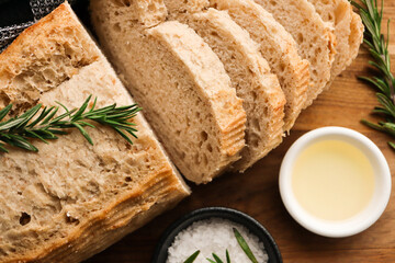 Freshly sliced bread