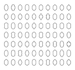 Set of arabic line windows. Arabian muslim arches. Ramadan kareem silhouettes. Ramadan Kareem design element