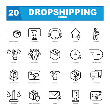 Dropshipping vector icons. Vector elements isolated on white background