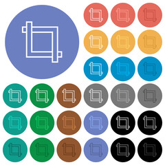 Crop tool round flat multi colored icons