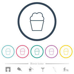 Shake with cream outline flat color icons in round outlines