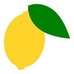 Lemon with leaf icon. 