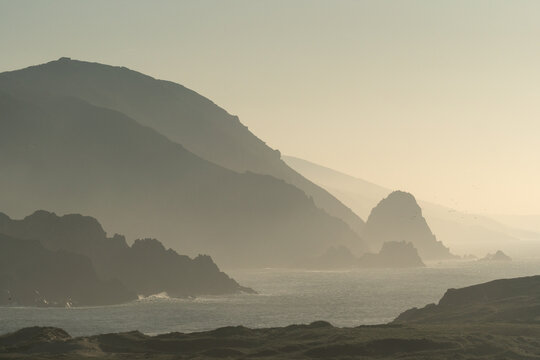 Meiras coast in the Rias Altas touristic area of Galicia at sunset, Valdovi&ntilde;o, Meiras, Spain.