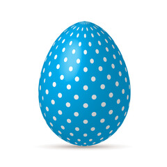 Handmade Blue Easter Egg Isolated on a White/Transparent Background