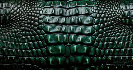 Green alligator skin background by generative AI