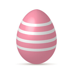 Handmade Pink Easter Egg Isolated on a White/Transparent Background