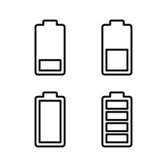 Battery icon vector illustration. battery charging sign and symbol. battery charge level
