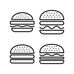 Fototapeta premium Burger icon vector illustration. burger sign and symbol. hamburger