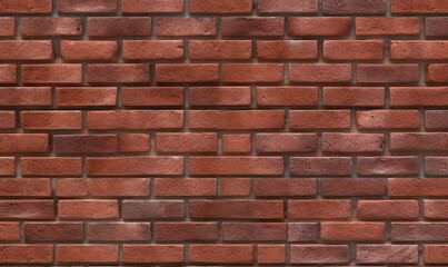Fototapeta premium Red orange brick wall texture. Texture of old brown and red brick wall. Top view brick pattern on the wall. Generative AI.