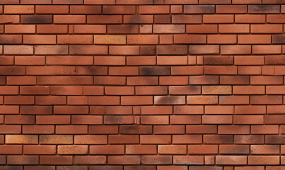 Red orange brick wall texture. Texture of old brown and red brick wall. Top view brick pattern on the wall. Generative AI.