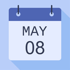 08 May Calendar, Vector Calendar.