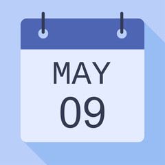 09 May Calendar, Vector Calendar.
