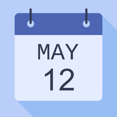 12 May Calendar, Vector Calendar.