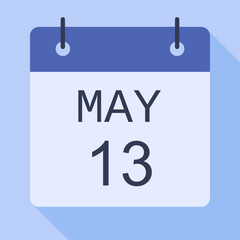 Fototapeta premium 13 May Calendar, Vector Calendar.