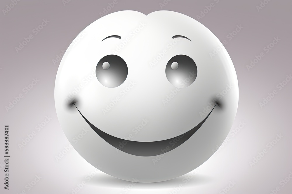 Poster white ball with a smiling face on it. generative ai