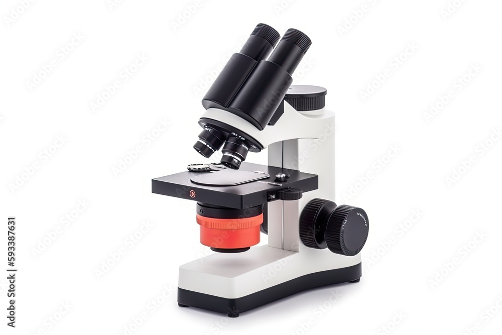 Aufkleber microscope with dual eyepieces and objectives. generative ai