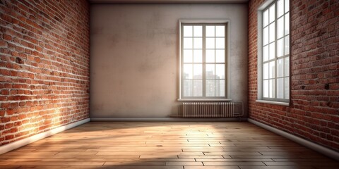 empty room with window, Created by AI generation, AI generative, Created with generative AI tools