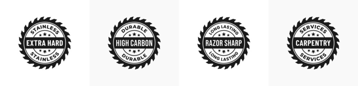 Circular saw blade vector or Circular saw blade logo vector isolated in flat style. Circular saw label vector isolated. saw circle logo trendy design template for product packaging.