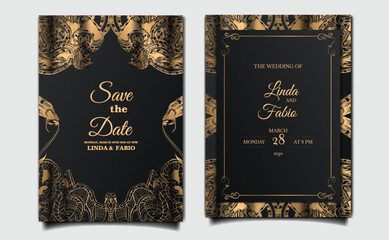 luxury elegant wedding invitation card set