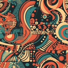 Obraz premium Seamless Bold Tribal-Inspired Shapes in a Modern Twist
