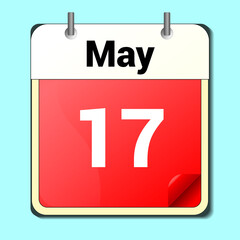 day on the calendar, vector image format, May 17
