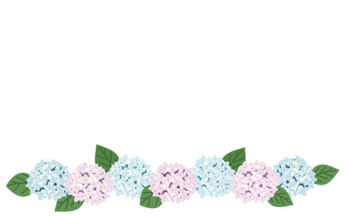 紫陽花のイラスト　ライン状