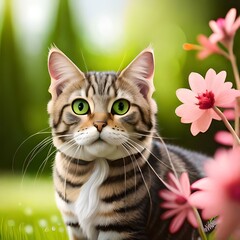 Cute cat in the garden