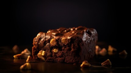 Scrumptious Chocolate Brownie with Copy Space
