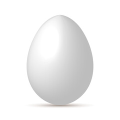Handmade White Easter Egg Isolated on a White/Transparent Background