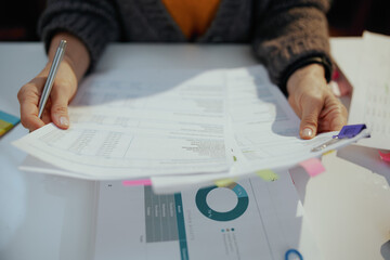 tax time. accountant woman working with documents