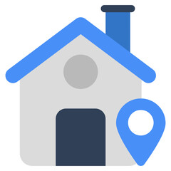 House with pointer, icon of home location 