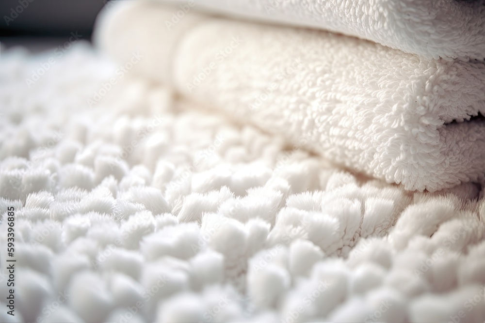 Poster neat stack of white towels. generative ai