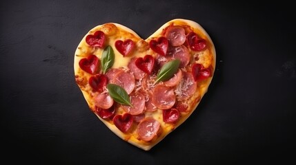 Love at First Slice: Heart-Shaped Pepperoni and Mozzarella Pizza