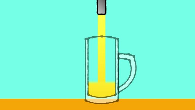 生ビールサーバーでジョッキにビールを注ぐ