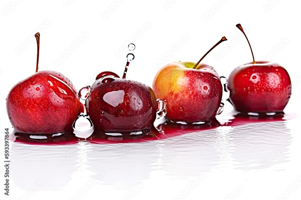 Poster stack of ripe red apples. Generative AI
