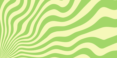 Trippy burst lines background. Psychedelic wavy stripes wallpaper. Linear sunburst swirl. Twisted and distorted curly texture. Vector 