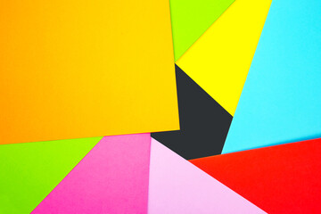 Colored paper set. creativity and creativity. background geometric abstraction