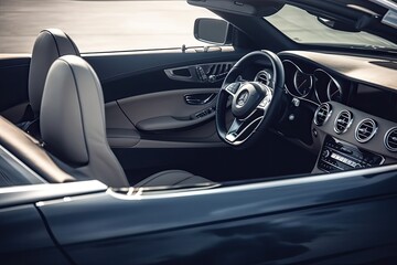 Obraz na płótnie Canvas the luxurious interior of a Mercedes-Benz car. Generative AI