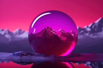 Otherworldly Synthwave Planet with Glowing Landscapes