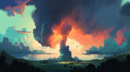 Majestic Stone Monolith: A Humble Dwelling Below