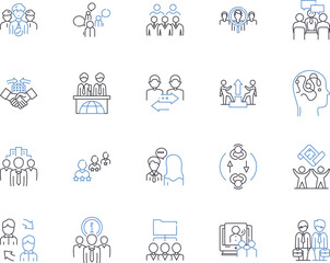 civil rights outline icons collection. civil, rights, activism, equality, justice, discrimination, integration vector and illustration concept set. protesters, suffrage, segregation linear signs