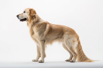Portrait golden retriever isolated on white