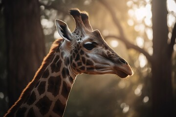 Portrait giraffe in the wild