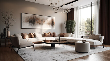 A modern design for living room, interior luxury design